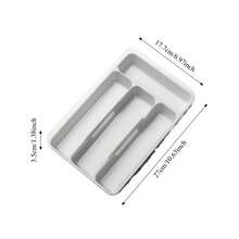 Kitchen Drawer Organizer Adjustable Divider Storage Box Utensils Cutlery Knife Fork Spoon Chopsticks Cabinet Built In Tray - 白色 L - 查看 8