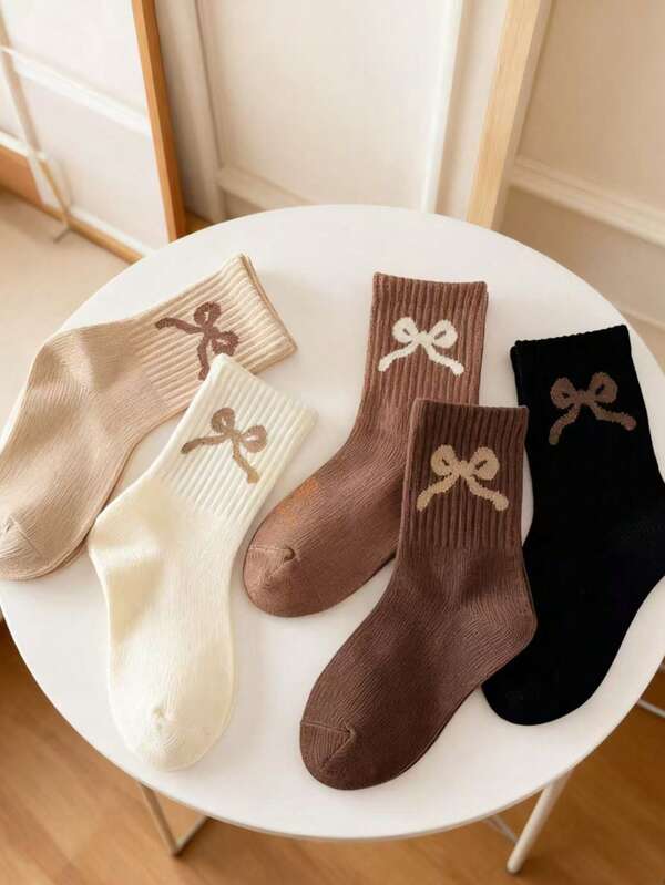 5 pares de calcetines de media caña de unicolor con alta elasticidad para deportes, neutros para niños, para otoño/invierno