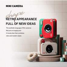 新款 CCD 相机复古迷你小型数码相机校园相机照片和视频录制高清像素无/自拍，照片和视频录制支持，是送给家人、老师和珍惜它的人的完美礼物 - 彩色 - 查看 9