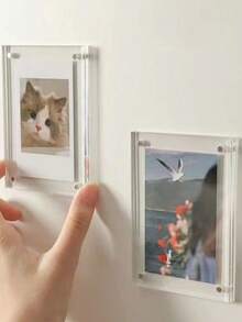 Customizable Acrylic Photo Holder, Magnetic Acrylic Photo Holder, Acrylic Photo Frame, With Fixed Clip, Transparent Photo Frame, Decorative Display Stand For Tickets, Postcards, And Prizes, Capable Of Holding Photos Of Pets, Lovers, Family Members, Relatives, As Well As Postcards, Tickets, And Paintings With Commemorative Significance, Can Be Fixed On Cars, Office Desks, ﻿ ﻿