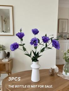 3PCS Artificial Flowers Balloon Flower Bouquet Silk Material Faux Flowers For Wedding Decoration, Valentine's Day, Birthday, Anniversary, Home Decor, Table Centerpiece, Bedroom & Bathroom Display, Desk Decoration, Autumn & Fall Season Floral Arrangement