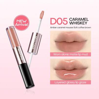 MISTINE 二合一唇彩，1.5克+1.5克，持久显色，滋润唇啫喱，多用途唇彩，自然妆效，D05