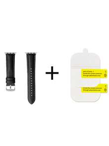 [3 In1 Kit] 2 Pcs TPU Film And 1 Pack Watch Band For 40mm/41mm/44mm/45mm/49mm Smart Watch4/5/6/7/8/9/Ultra1/Ultra 2 , [Flexible For Curved Screen] Full Coverage Bubble-Free - HD Clear & Self-Healing