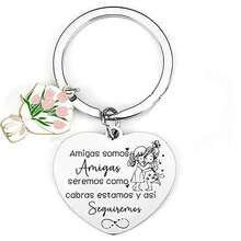 Chaveiro de Aço Inoxidável - Presente Único e Novo para Melhores Amigos, Irmãs e Namoradas - Presente Especial de Amizade para o Natal - Multicolorido Novo-2 - Visão 2