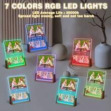 Customizable Photo LED Night Lamp, Customizable Photo Acrylic LED Night Light, Light Up Your Memories.A Unique Gift For Loved Ones On Anniversarie, Birthday, Valentine's Day, Or Anytime You Want To Express Your Love, Add Names & Your Favorite Photos. - YKL655-1-yD6RGBS-a - View 12