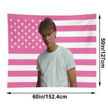 1pc Conrad Fisher Flag Christopher Briney Merch Dorm Room Essentials Pink American Flag Celebrity Hanging Wall Tapestry Art For Bedroom Livingroom - Hồng - Xem 10