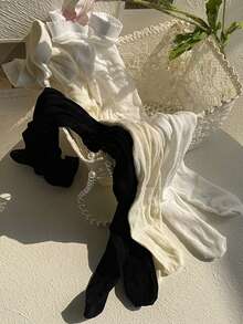 1/3pcs/Pack Kids Solid Color Lolita Style Jacquard Net Stockings Leggings, Girls Butterfly Hollow Out Footless Tights For Daily Wear, Fashion & Sensual, Dance Socks, Girl's Lace & Mesh Stockings, Hot Selling - Multicolor - View 7