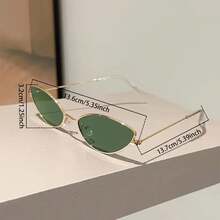 1 Pair Women New Cat Eye Model Fashion Glasses Exquisite Small Frame Popular Multicolor Entry Luxury Style Metal Edge Design  Men Glasses - 黑-黑灰色 - 查看 4