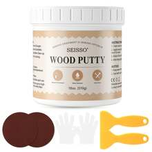 SEISSO Wood Filler & Putty - Waterproof Outdoor Wood Repair Putty, Paintable & Stainable, White Furniture Repair Kit For Wooden Cabinets, Doors, Floors, Tables - White - View 10