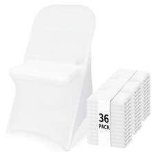 Tomnk [Buy More, Save More]36/55/72/100/110/165 Pcs Spandex Stretch Folding Chair Covers, Universal Fitted Washable Slipcovers For Dining, Party, Wedding, Banquet, Party Decoration, Mother's Day Decor - 白色 - 查看 14