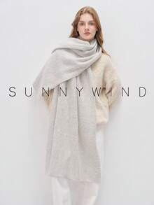 1条女士纯色针织涤纶围巾，优雅时尚，适合日常佩戴，秋冬季节适用。 - 彩色 - 查看 5