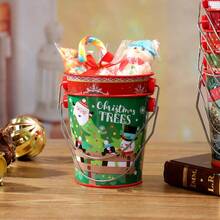 Cubo de almacenamiento creativo navideño, cubo de almacenamiento multiusos, cubo decorativo de muñeco de nieve navideño, adecuado para decoración y almacenamiento de muñecos de nieve, Feliz Navidad