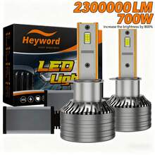 Heyword 2 件 12V 6500K 超亮 2300000LM LED 汽车大灯灯泡，带 CANBUS、即插即用 CSP 技术、即时全照明、紧急响应、3000+ 流明，兼容 9005/HB3 9006/HB4 H11 H4 H7 H1（适合） - H1 - 查看 8