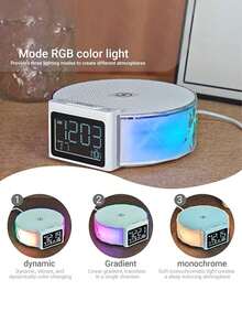 1 Pezzo Sveglia con Ricarica senza fili Veloce 15W, Sveglia Digitale con Altoparlante, Lampada da Notte per Camera da Letto, Luce Notturna RGB a 5 Colori, Modalità Snooze, Sveglie per Camera da Letto, Lampada da Comodino, Lampada Decorativa da Scrivania, Regali Creativi, Camera da Letto, Stagione Scolastica, Uffici (NB: La Funzione di Ricarica senza fili Supporta Solo Prodotti Compatibili con la Ricarica senza fili)