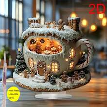 One Piece, Gingerbread House, Acrylic Countertop Display Rack, Holiday Christmas Decoration, Bohemian Style, Home Office Decoration, Perfect Gift, Multifunctional, No Text