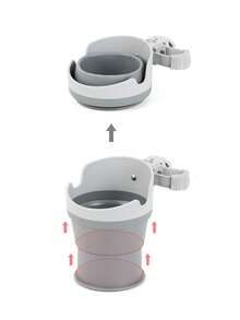 1个灰色可折叠婴儿车杯架，大口径设计，带可调节塑料带，通用360°旋转杯架，适用于98%的婴儿车、童车、跑步机、轮椅。 - 彩色 - 查看 6