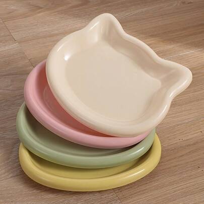 Cartoon Cat Shaped Colorful Plastic Cat Bowl - Non-Slip, Protects Whiskers, Suitable For Cats And Small Dogs - Can Hold Dry Food/Wet Food And Water - Easy To Clean, Can Hold Dry Food, Snacks And Canned Wet Food, Also Can Be Used As A Container For Bone Residue And Nut Shells. Christmas Gift, Fun Gift, Ramadan Gift, Personalized Gift.