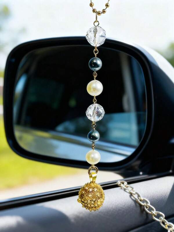 1pc Scented Pearl Sachet Vintage Car Pendant Car Interior Decoration Car Hanging Ornament Car Accessories