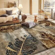 1 buc covor artistic cu frunze în nuanțe de pământ, covor artistic cu textură naturală a frunzelor, covor pentru living, covor, covor pentru living, covor mic, preș, decor pentru casă, covor pentru living mare, decor pentru cameră, covor lavabil, covor plusat, covor cu blană, covor de toamnă/iarnă, gros/pluș