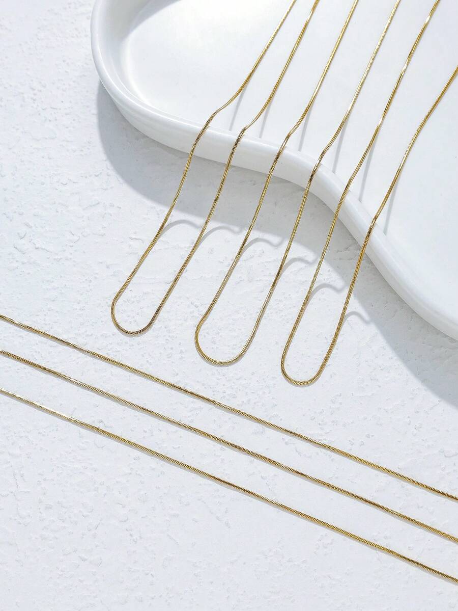 Mazuer 1pc Vintage Chic Romantic Stainless Steel 18K Gold Plated Geometric Chain Necklace, Jewelry Gift For Women, Suitable For St. Patrick's Day, Daily, Date, Christmas, Holiday Party