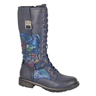 Cipriata Womens/Ladies Floral Calf Boots (Navy) - 100% Mixed - (DF4606)