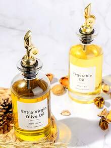 1PC 500ml Oil Bottle, Thin Skin Glass Oil Dispenser Bottle, Leak-Proof Oil Pot, Condiment Storage Bottle, Vinegar Bottle, Kitchen Tools With Random Labels