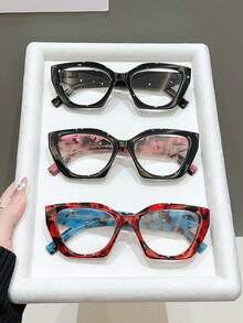 1 件/3 件 PC（聚碳酸酯）女士几何框架老花镜，Y2K 休闲日常时尚阅读和使用智能手机必备 - 白色 - 查看 23
