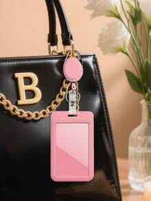 Pink Id Card Holder With Pink Retractable Scroll Clip, Anti Theft Card Sleeve,Pink Thumb Slot Hard Plastic Card Protector, Expandable Id Card Holder, Medical Insurance Protector, Waterproof Medical/Card/Social Security Card Protector, Bus Card Holder, Meal Card Storage,Provides Great Convenience For Your Daily Life And Office. It Is Ideal For Workers,