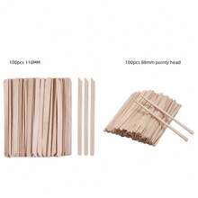 200pcs Wooden Waxing Sticks Kit For Hard Wax Hair Removal Eyebrow Large Small Wax Applicator For Lip Brow Face And Body Waxing ,Hair Products And Accessories For Barber Salon Beauty Travel Essentials