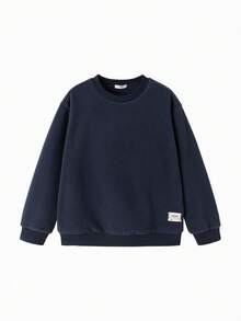 Balabala BalaOne Kids' Fleece Sweatshirt 2025 Winter, Anti-Static Polar Fleece For Boys & Girls - Dark Blue - View 4