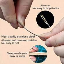 30pcs Automatic Threaded Sewing Needles, Wooden Needle Box, Easy Threading, Multi-Purpose Household Hand Sewing Needles, Suitable For DIY Embroidery, Mending And Other Sewing Projects - Multicolor - View 6