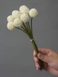 1 Bouquet 9 Heads Golden Ball Mallet Flower Drum Mallet Chrysanthemum Golden Rod Ball Artificial Flower Bouquet, Home Decor, Tabletop, Coffee Table Ornament - Multicolor - View 7