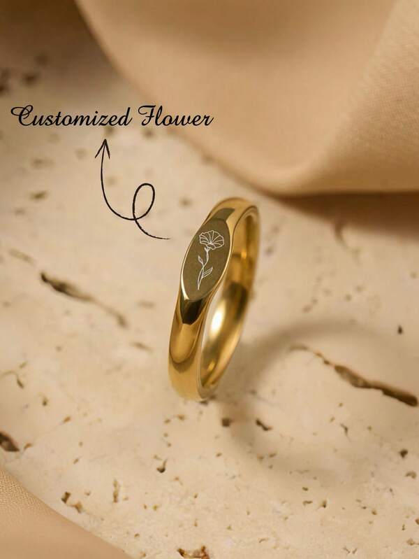 Dainty Stacking Ring, Custom Birthflower Ring, Personalized Birthflower Ring, Bridesmaid Gift, Skinny Custom Ring, Bridesmaid Skinny Jewelry Birthflower Jewelry, Mothers Ring, Custom Jewelry, Personalized Gift, Best Friend Gift, Mom Gift, Graduation Ring, 14k Gold Ring, Birthflower Ring, Signet Ring, Gold Ring, Birthflower Gift, Birthflower