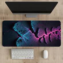 1pc Minimalist Crack Texture Gaming Mouse Pad Multicolor Abstract Mousepad Extended Large Laptop Keyboard Non-Slip Rubber Base With Stitched Edges For Home Office Computer Keyboard Laptop