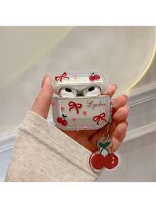 1个装可爱樱桃蝴蝶结耳机保护套 - 高品质保护套，兼容 1/2/3/4/Pro/Pro（第二代）/Pro 3，防震时尚，是送给女孩和青少年的理想礼物 - 彩色 - 查看 12