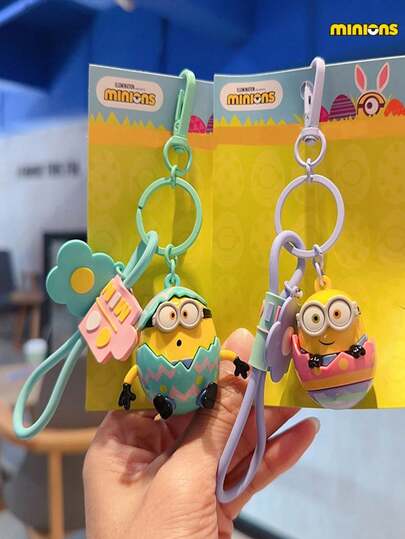 Minions 1pc Minions Delicate Niche Cartoon Egg Shaped Keychain Plush Doll Cute Backpack Charm