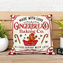 4 pièces Housses de coussin de Noël, 45 x 45 cm, avec fermeture éclair, design de Noël vintage, décoration de vacances de style ferme, convient pour le porche, le patio, le canapé, le sofa, le salon - (Inserts non inclus), Décoration de Noël