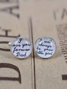 suteyi Heartfelt Wedding Cufflinks - Fashionable Father's Day & Special Occasion Gift Valentines - Silver - View 2