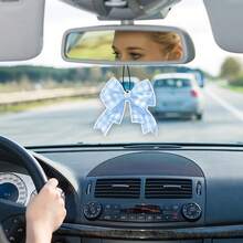 5pcs Car Air Freshener Cute Blue Bow Cherry Conquette Automotive Accessories Car Interior Hanging Scents Decor For Women Teen Girls - BlueBow - Xem 3