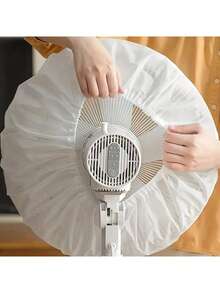 1个风扇罩，半封闭式风扇防尘罩，适合家庭使用，防水、防潮、防尘，易于安装和拆卸，可水洗重复使用，保持风扇清洁，适用于学校、办公室、家庭、旅行等场合，可放入包中，圣诞节礼物之选