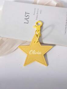 1个独特的星形仿皮包饰,个性化星形行李牌,定制姓名旅行ID标签,可定制的包包配件,五角星PU吊坠,五角星包饰,简约手机挂饰,耐用时尚的配饰,可爱的行李箱标签,背包,旅行包装饰,可爱的旅行标签,烫印您的名字,旅行者定制礼物,背包标签,个性化旅行必备品,定制行李牌 - 彩色 - 查看 5