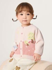 Balabala BalaOne 婴儿针织开衫 2025 冬季，可爱舒适的儿童上衣 - 紅色調 - 查看 3