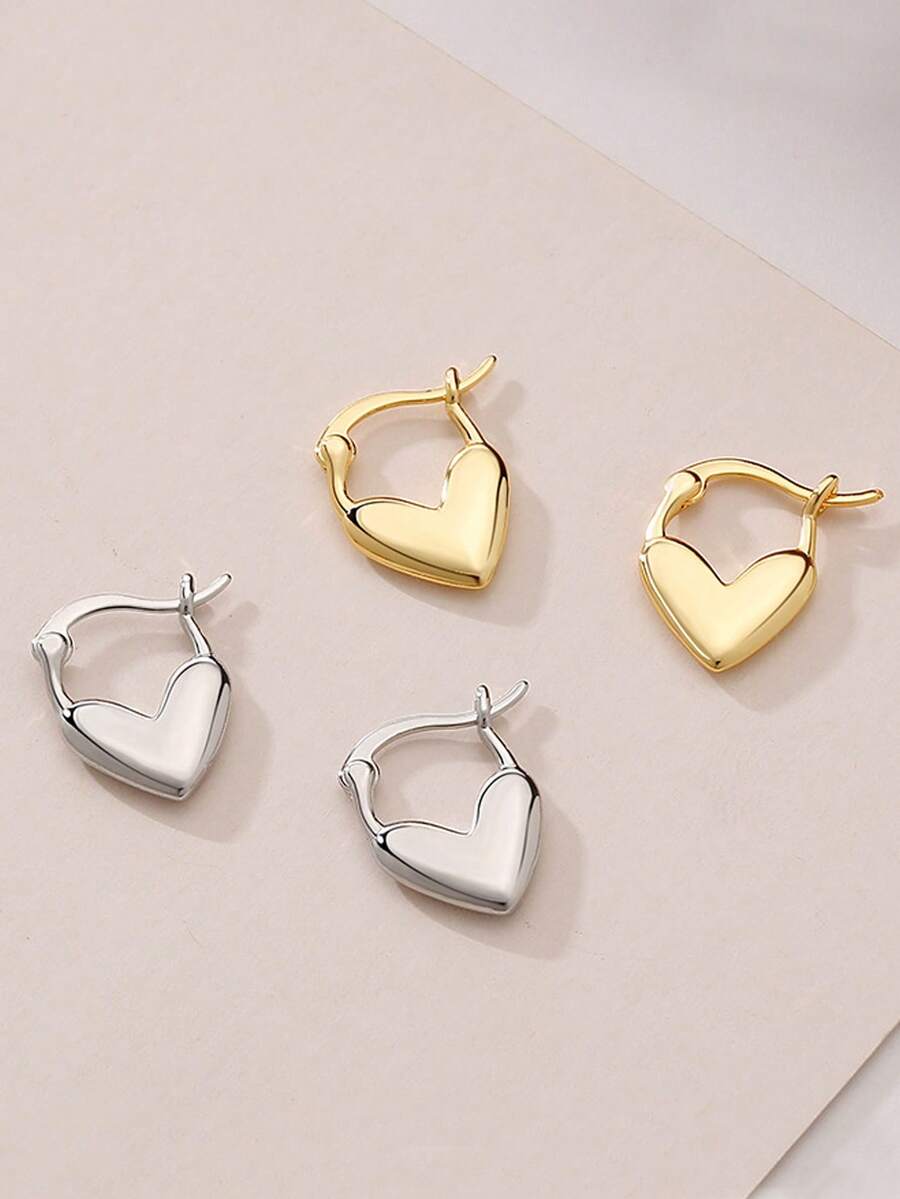 1 Paar herzförmige Ohrringe, süße herzförmige Ohrringe für modebewusste Frauen, neutraler bohemian-retro Stil, Hochzeit, Bankett, Party Accessoires, Liebes-Schmuckgeschenke