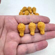 10 件炸鸡腿饰物，适合 DIY 珠宝制作，非常适合耳环、项链、包包装饰和钥匙扣配件 - 彩色 - 查看 7