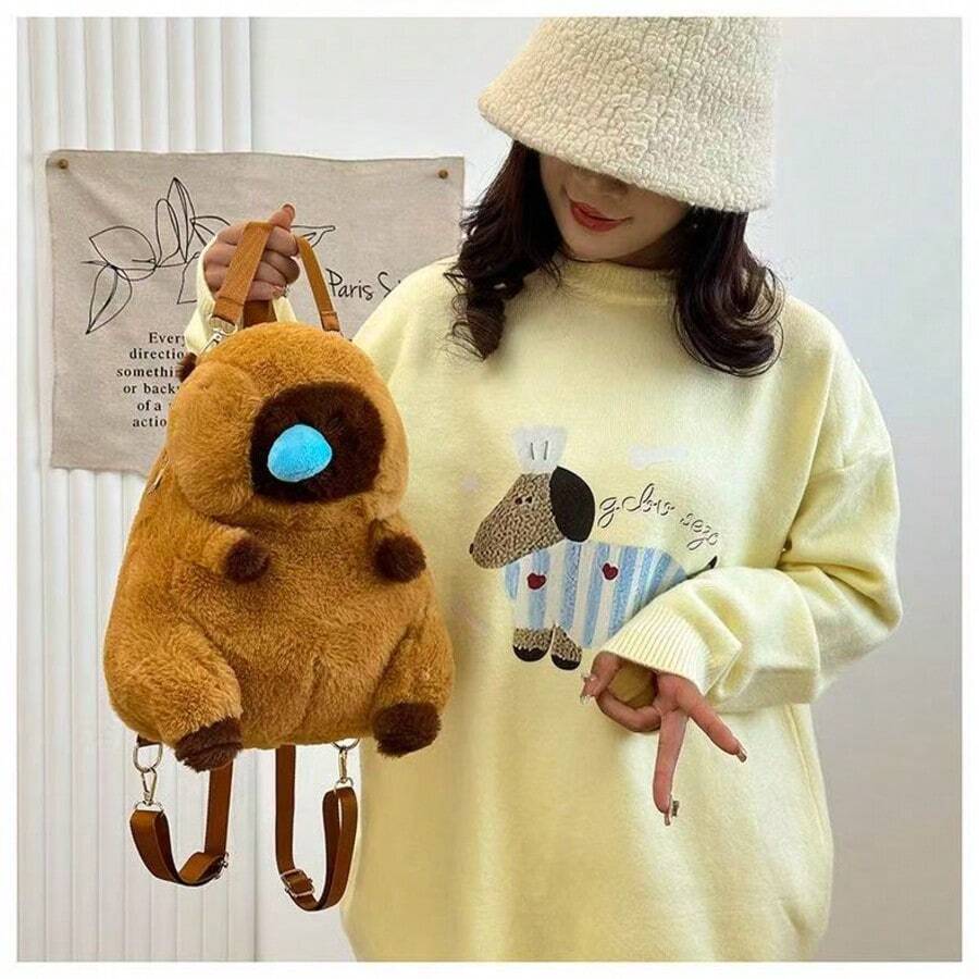 Mochila de Peluche de Capibara para niños,con diferentes diseños,Gran capacidad - rinorrea - Ver 1