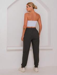 Women's Sports Pants With Elastane - Comfort And Flexibility For Physical Activities - Bubblegum Pink - View 2