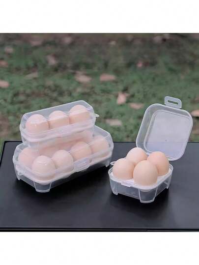 1/2pcs Egg Rack Shockproof Kitchen Storage Box, Suitable For Outdoor Camping And Picnicking With Eggs, Kitchen Storage Of Eggs, Portable, Shockproof, Egg Protection Box