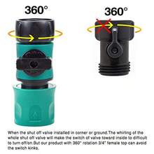 JUSONEY Hose Shut Off Valve Garden Hose Connectors 5PCS Hose Quick Connector With Valve + 10 Pcs Rubber Washers + 10Pcs Male Adapter Standard 3/4" Thread - 如圖 - 查看 5