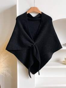 1条简约高品质羊毛混纺纯色三角围巾，女士时尚百搭空调房三角披肩外套围脖，可搭配连衣裙 - 彩色 - 查看 16