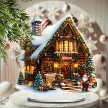 Tabletop Acrylic Boho Style Christmas Gingerbread House Sign - Festive Holiday Home & Office Decor, Multipurpose, Base Included